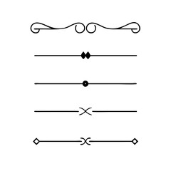 Set of Vintage decorative lines. text dividers. Line border. Lines separators, Borders, Vintage dividers, Underline elements. Vector illustration
