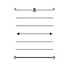 Set of Vintage decorative lines. text dividers. Line border. Lines separators, Borders, Vintage dividers, Underline elements. Vector illustration
