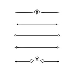 Set of Vintage decorative lines. text dividers. Line border. Lines separators, Borders, Vintage dividers, Underline elements. Vector illustration
