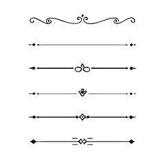 Set of Vintage decorative lines. text dividers. Line border. Lines separators, Borders, Vintage dividers, Underline elements. Vector illustration
