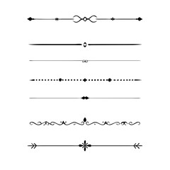 Set of Vintage decorative lines. text dividers. Line border. Lines separators, Borders, Vintage dividers, Underline elements. Vector illustration
