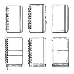 minimalist elegant notebooks sketch outline vector drawing style.eps
