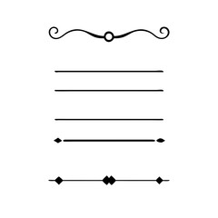 Set of Vintage decorative lines. text dividers. Line border. Lines separators, Borders, Vintage dividers, Underline elements. Vector illustration
