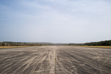 Abandoned airport runway Letiště Hradčany