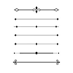 Set of Vintage decorative lines. text dividers. Line border. Lines separators, Borders, Vintage dividers, Underline elements. Vector illustration
