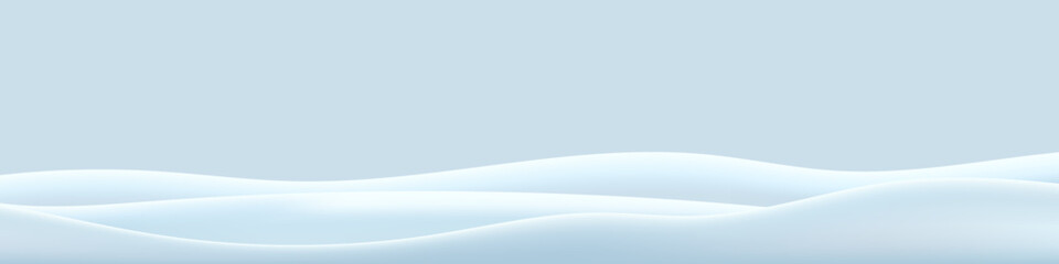 Wide waves snowdrifts landscape shapes on gray background