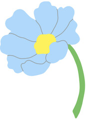 yellow flower on blue background 꽃