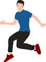 Minimalist Flat Vector of Person Jumping