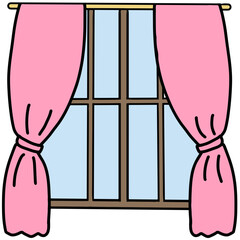 girl in the window 커튼 창문