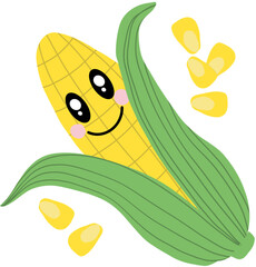 vector illustration 옥수수 노란옥수수 콘 