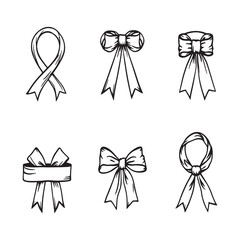Minimalist ribbon outline vector art for creative projects.eps