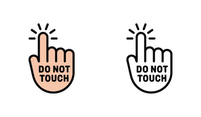 Obraz premium Do Not Touch Icons Warning Notification Preventing Contact Risk Avoidance Gesture Symbols