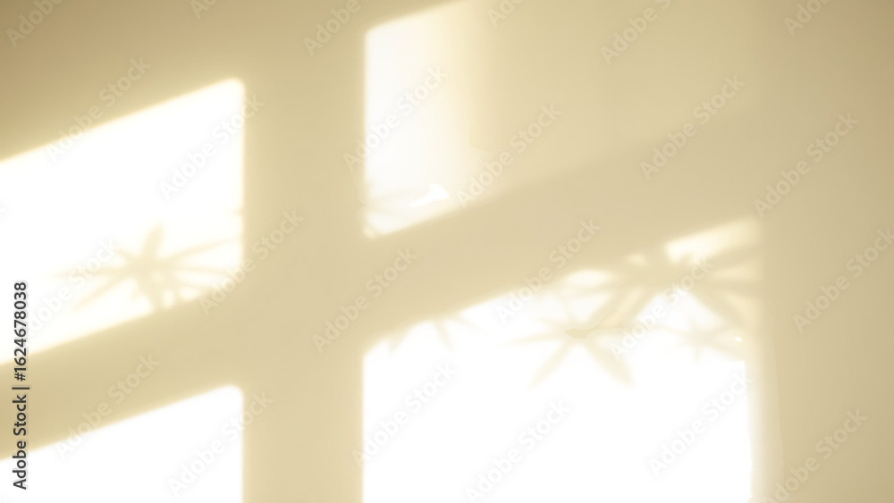 Poster sunlight casting window shadows isolated on white background