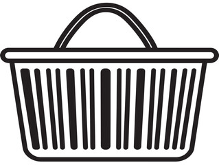 Minimal shopping basket icon in modern vector style