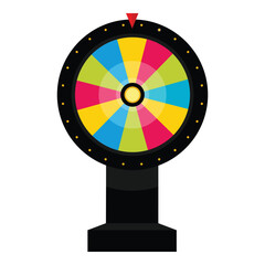 Wheel of fortune, free spin promotion. Roulette fortune spinning wheel icon for casino