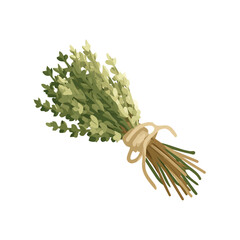 An illustration flat 2D icon dried herbs tied with twine illustration, vector clipart isolated on a transparent background — clean animation-style design, created by me, EPS format © Sabellatint