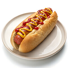 hot dog with mustard