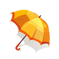 A simple flat 2D vector illustration of an orange umbrella set, isolated on a transparent background. Clean animation-style clipart, designed by me.