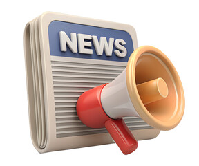 3d render illustration of isolated transparent news and megaphone icon