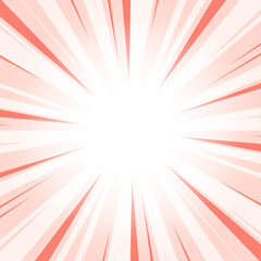 Salmon Red Abstract Glowing Sunburst Background. Red Glow Effect Sunburst Background for Presentation, Banner, Poster, Flyer, Sales. Pop Art Poster for Summer and Spring Theme.