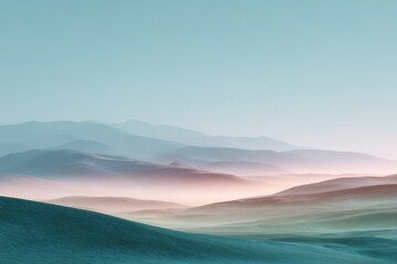 Minimal Pastel Mist Landscape with Dreamy Horizon
