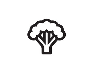 Organic broccoli vegetable icon in simple vector design