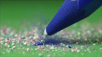 Green table with chalk dust scene

