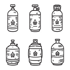 oxygen cylinders medical equipment healthcare line art vector design.eps