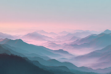 Minimal Pastel Mist Landscape with Dreamy Horizon