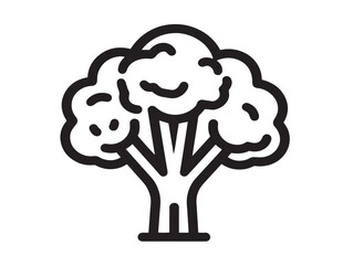 Fresh broccoli outline for healthy food illustrations