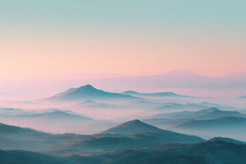 Minimal Pastel Mist Landscape with Dreamy Horizon