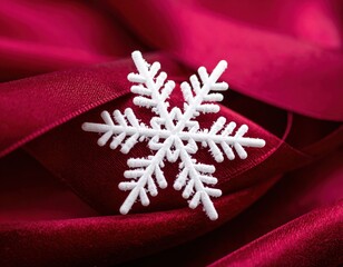 christmas snowflake on red background