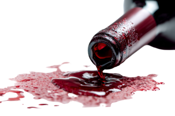 Red wine pouring spilling dark background