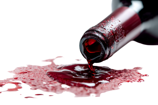Red wine pouring spilling dark background