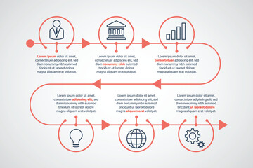 Modern Timeline Infographic with Icons vector illustration

