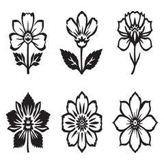 rapeseed plant outline drawing with flowers and leaves vector.eps