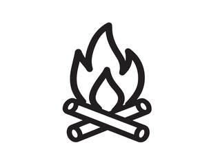 Wilderness campfire symbol in elegant flat design