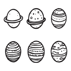 Saturn planet clean line art vector style celestial object.eps