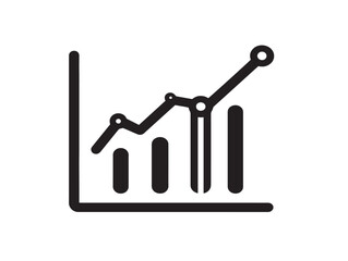 Simple chart graph icon in clean vector lines