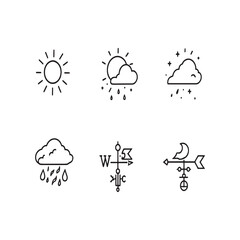 simple clean weather station outline drawing design concept.eps