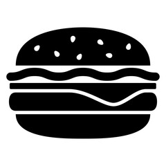 Logo restaurante comida rápida. Icono silueta de hamburguesa con queso	