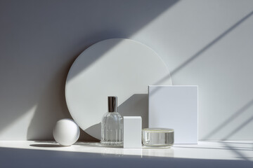 Make-up Tabletop Mockup Scene, Editorial Style  &ndash; Clean Product Showpiece