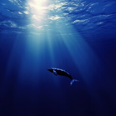 Fototapeta premium a whale in the ocean