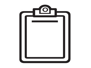 Clipboard Icon with Simple Clean Minimalist Vector Line Art
