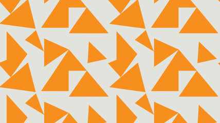 Abstract Seamless Pattern of Orange Triangles on a Light Gray Background for Creative Design