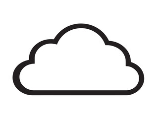 Modern Cloud Icon with Simple Minimalist Vector Line Art Style