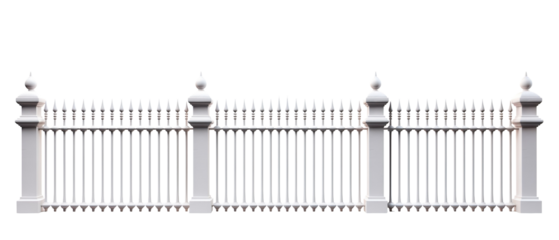 An iron fence centrally placed and entirely isolated on a plain