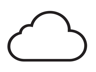 Minimalist Cloud Vector Icon with Elegant Smooth Line Art