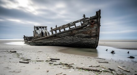 old boat on the beach
