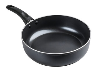 frying pan with handle isolated on transparent background